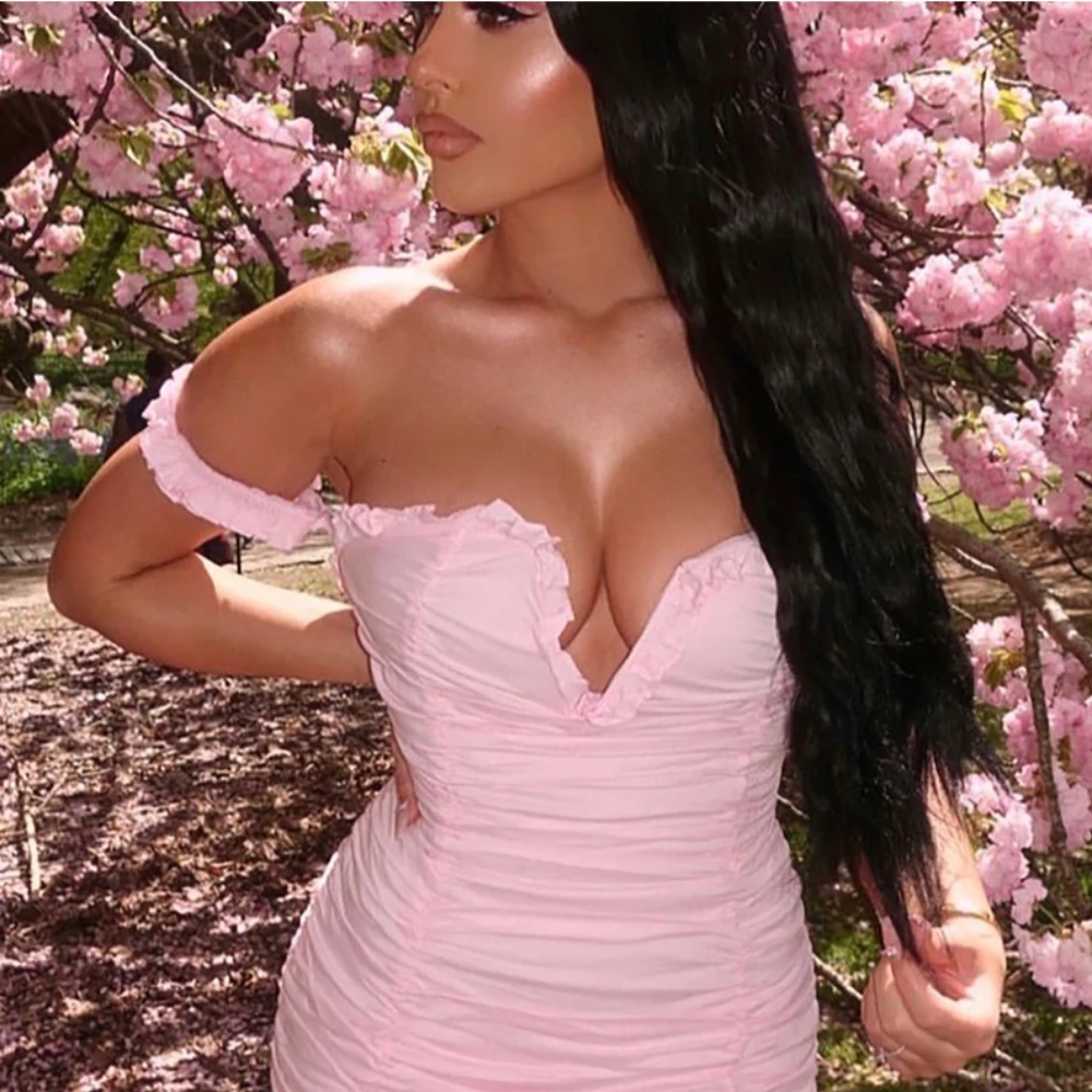 Pink mini dress